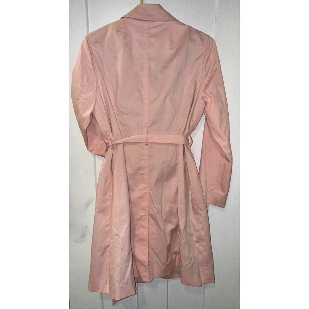 Talbots Petite light Pink Cotton Blend Belted Trench Coat Jacket SP PH5289 - Picture 2 of 14